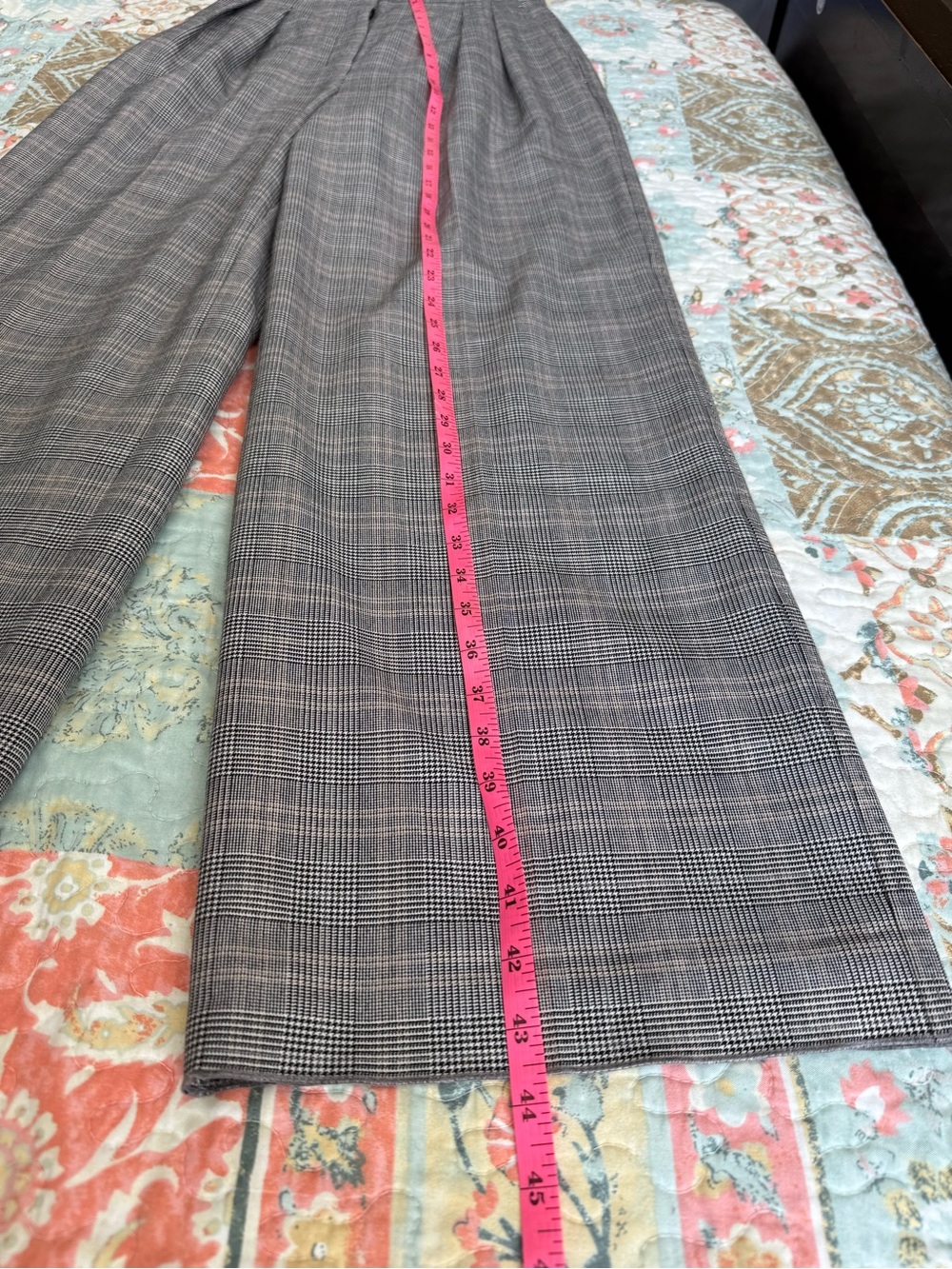 Aritzia Gray Plaid Wide-Leg Trousers Preppy Business - Picture 12 of 16